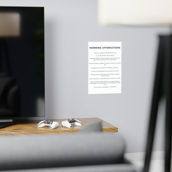 Morning Affirmations and Manifestation Sayings Vertical Matte Poster Daytime Affirmations