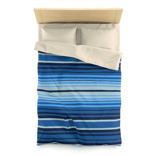 Sweetwater Striped Microfiber Duvet Cover, Bedroom Bedding Comforter Cover