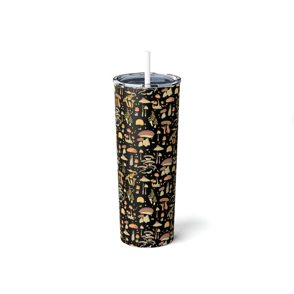 Skinny Tumbler with Straw Gift for Mushroom Lover Coffee Gifts for Tea Drinkers - Dakoda Goods & Co.