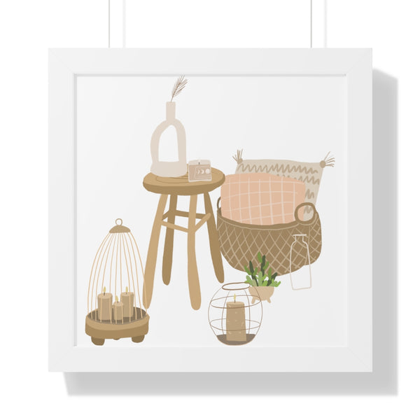 Modern Home Scene Framed Vertical Poster