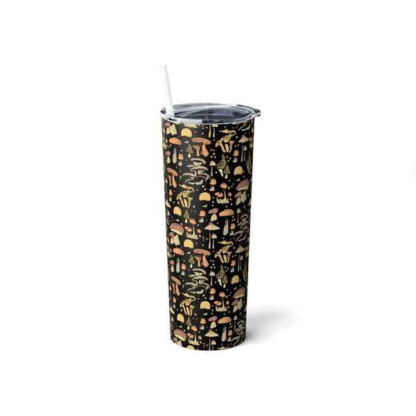 Skinny Tumbler with Straw Gift for Mushroom Lover Coffee Gifts for Tea Drinkers - Dakoda Goods & Co.