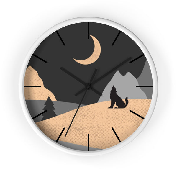 Wall Clock, Howling Moon Rustic Theme - Dakoda Goods & Co.