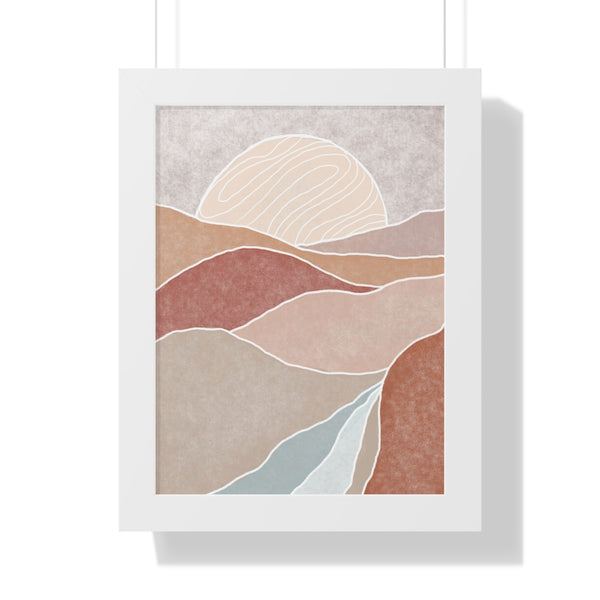 Framed Wall Art Vertical Poster Modern Boho Landscape Print