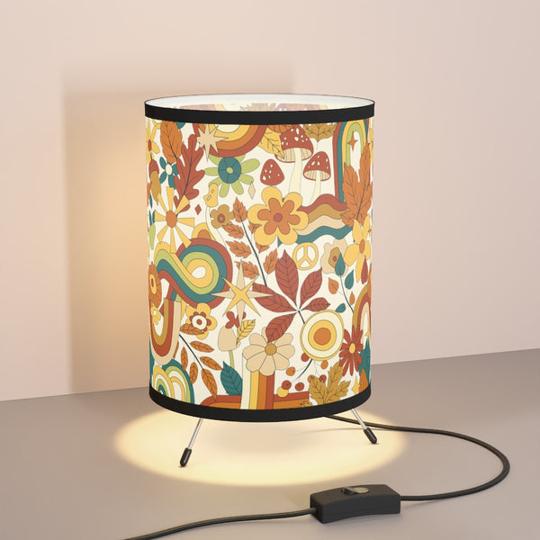 Groovy Retro Tripod Lamp with High-Res Printed Shade, US/CA plug