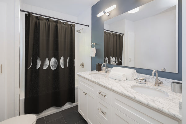 Shower Curtain Moon Phases, Bathroom Decor - Dakoda Goods & Co.