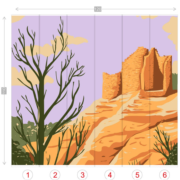 Wall Mural Wallpaper Mountain Valley Organic Print Two Sizes East to Use, Easy to Remove - Dakoda Goods & Co.