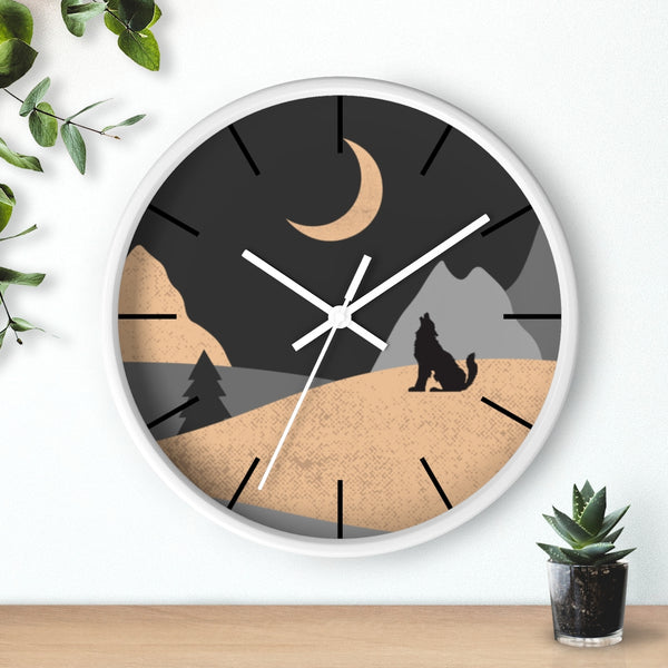 Wall Clock, Howling Moon Rustic Theme - Dakoda Goods & Co.