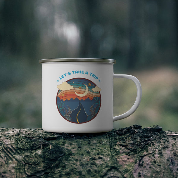 Camping Mug Gifts Travel Take a Trip Adventure Graphic Enamel Camping Mug Coffee Mug Tea Mug - Dakoda Goods & Co.