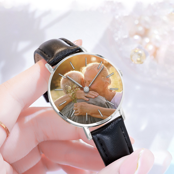 Customizable Picture Watch Women's Golden & Silver Pointers Leather Quartz Watches - Dakoda Goods & Co.