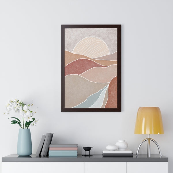 Framed Wall Art Vertical Poster Modern Boho Landscape Print