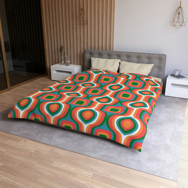Groovy Duvet Cover Retro Bedding Bedroom Decor Microfiber Polyester 70s 80s