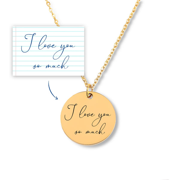 Handwritten Message Necklace for Mom, Mother's Day Gifts Personalized and Customized