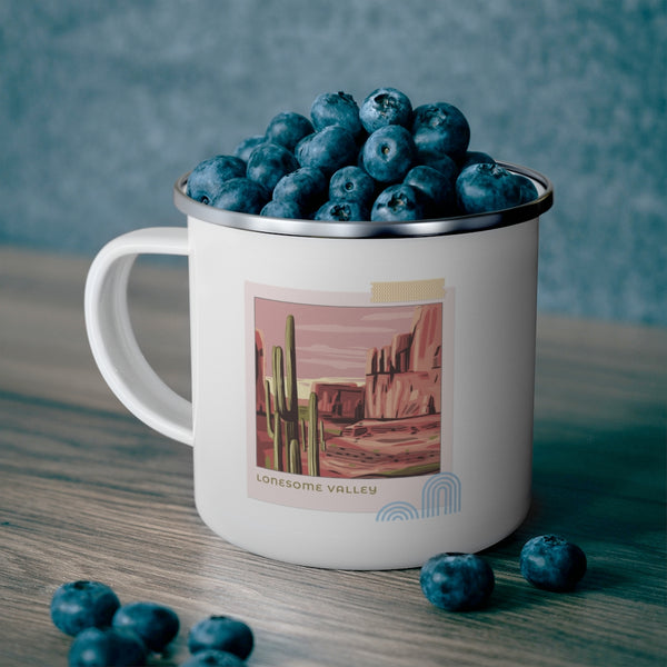 Lonesome Valley Camping Mug Midwest Gifts Travel Enamel Camping Mug Coffee Mug Tea Mug - Dakoda Goods & Co.
