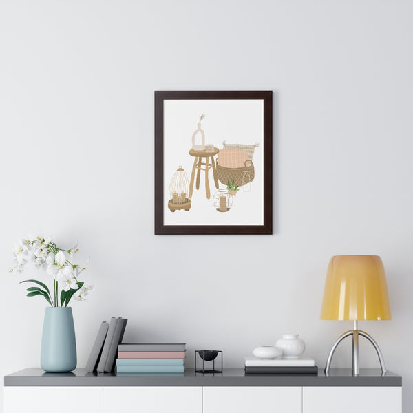Modern Home Scene Framed Vertical Poster