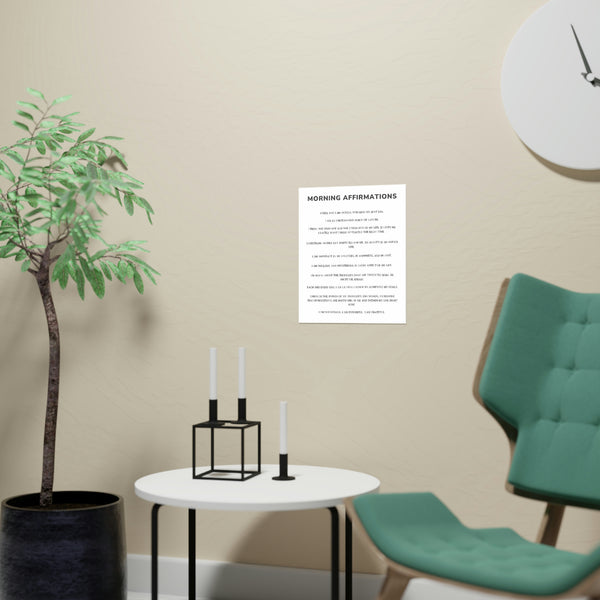 Morning Affirmations and Manifestation Sayings Vertical Matte Poster Daytime Affirmations