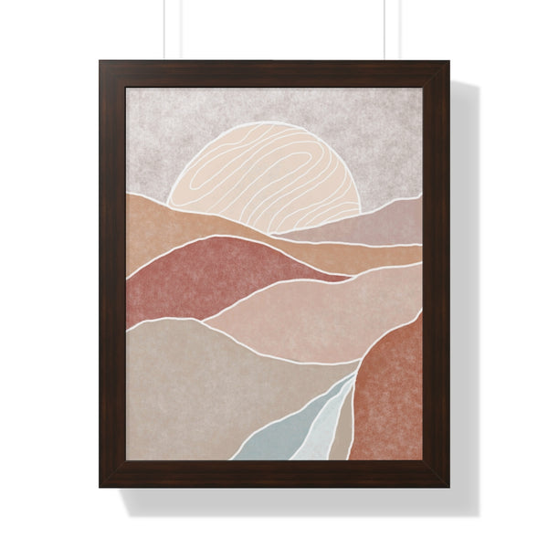 Framed Wall Art Vertical Poster Modern Boho Landscape Print