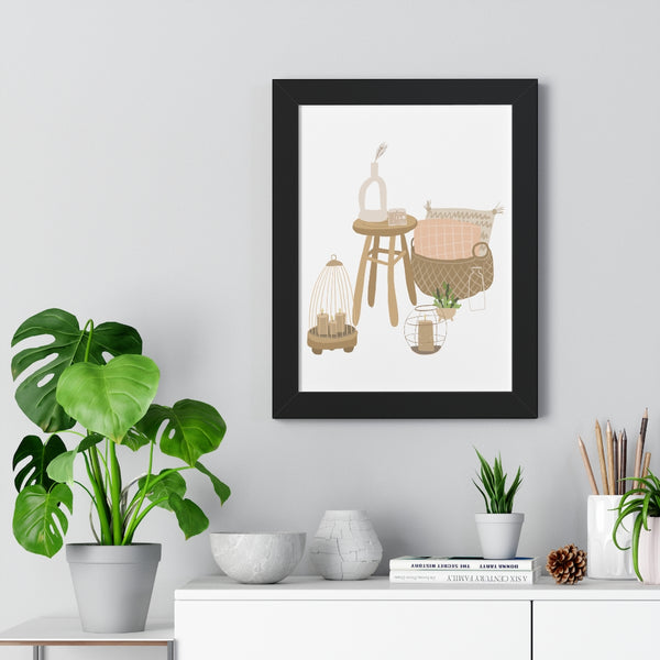 Modern Home Scene Framed Vertical Poster