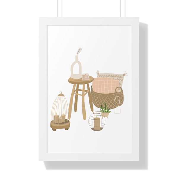 Modern Home Scene Framed Vertical Poster
