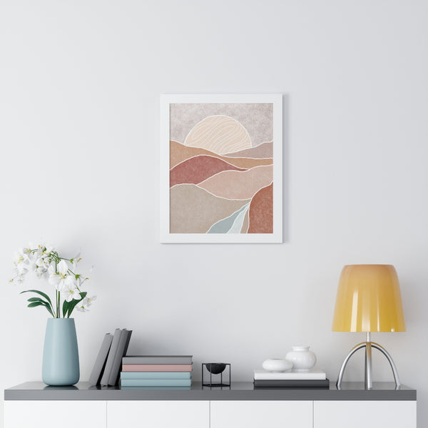 Framed Wall Art Vertical Poster Modern Boho Landscape Print