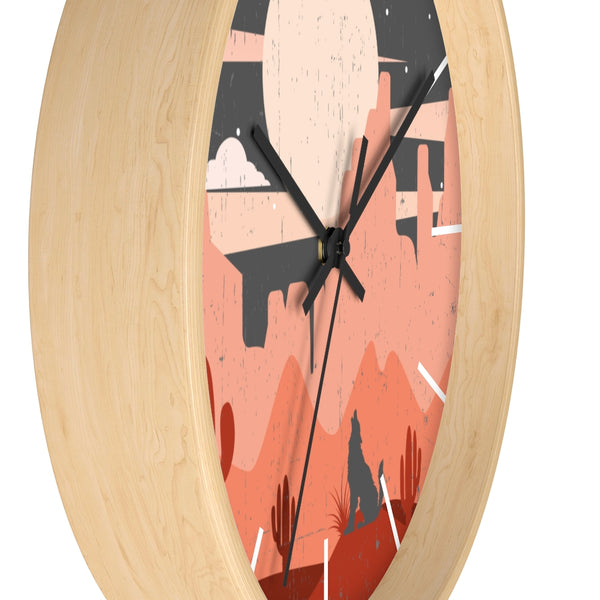 Pastel Howling Wolf Desert Wall Clock - Dakoda Goods & Co.