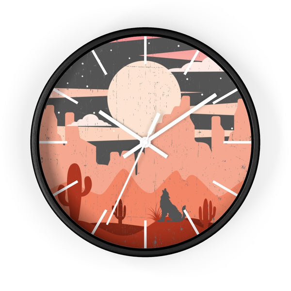 Pastel Howling Wolf Desert Wall Clock - Dakoda Goods & Co.