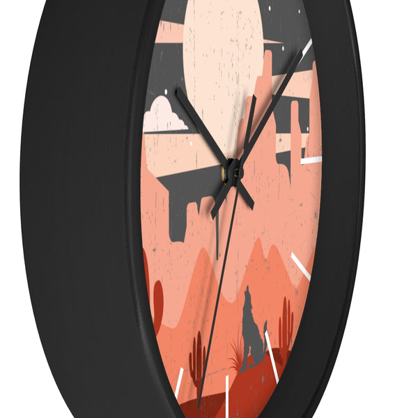 Pastel Howling Wolf Desert Wall Clock - Dakoda Goods & Co.