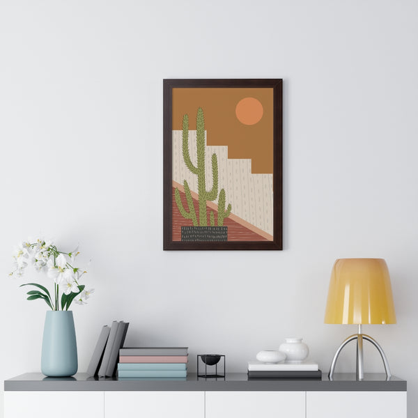 Modern Cactus Art Framed Vertical Poster