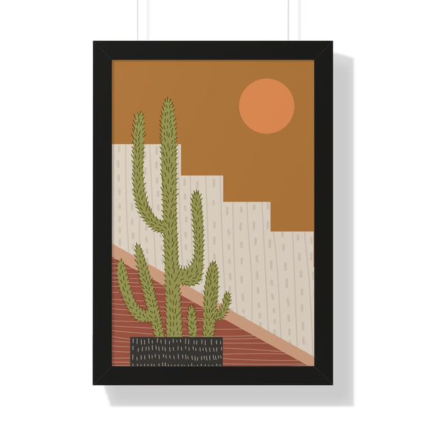 Modern Cactus Art Framed Vertical Poster