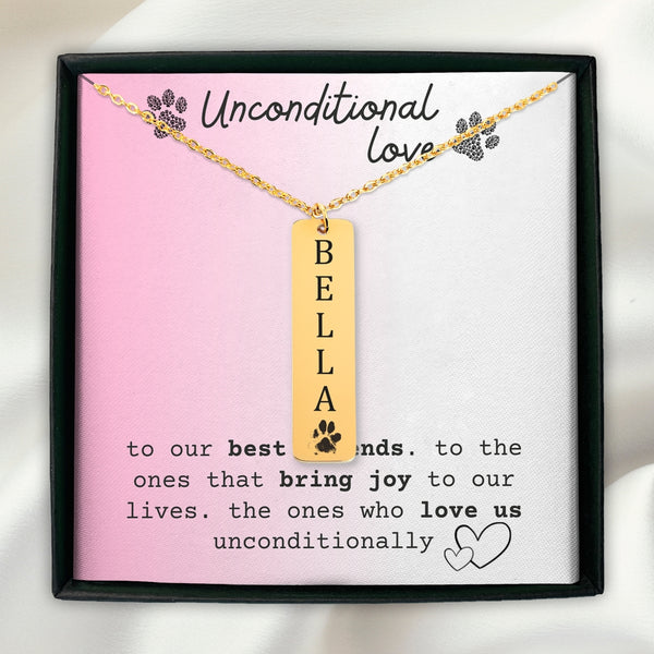 Actual Paw Print + Name Necklace for Pet Lovers Dog Lover Cat Lover Gift