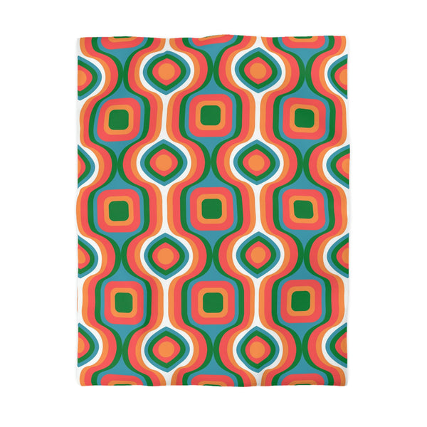 Groovy Duvet Cover Retro Bedding Bedroom Decor Microfiber Polyester 70s 80s