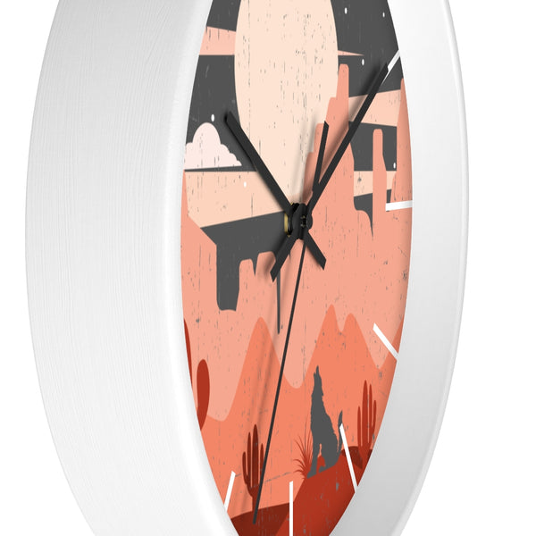 Pastel Howling Wolf Desert Wall Clock - Dakoda Goods & Co.