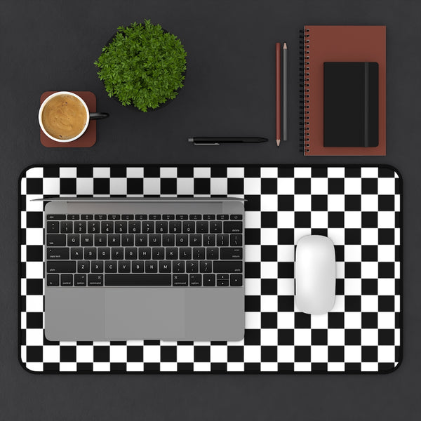 Desk Mat Checkered Black White Plaid Mat for Desk Large Mouse Pad Desk Accessories Large Desk Mat Pad, 3 Sizes