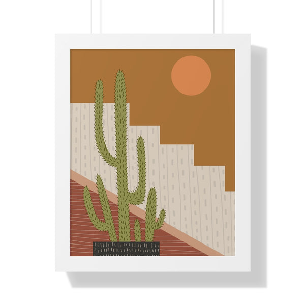 Modern Cactus Art Framed Vertical Poster