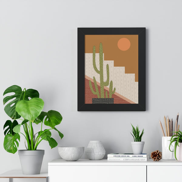 Modern Cactus Art Framed Vertical Poster