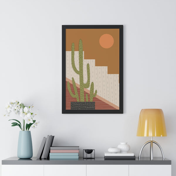 Modern Cactus Art Framed Vertical Poster