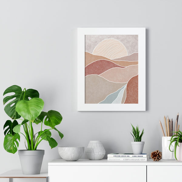 Framed Wall Art Vertical Poster Modern Boho Landscape Print