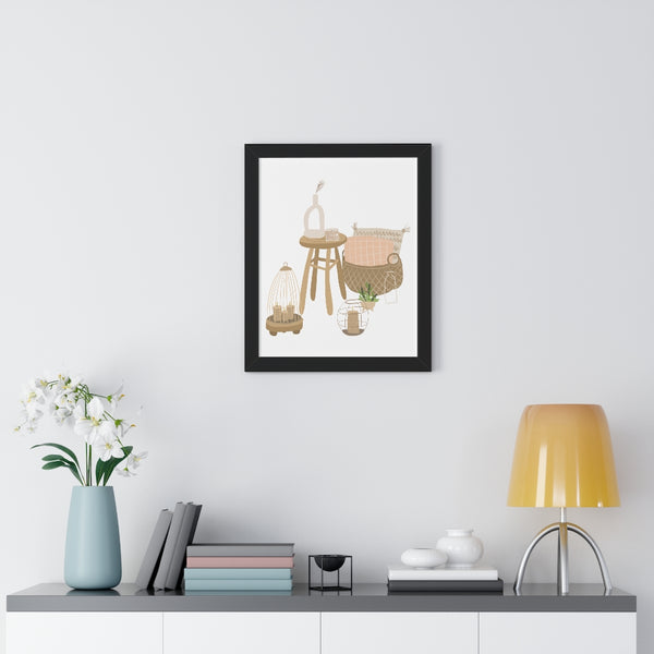 Modern Home Scene Framed Vertical Poster