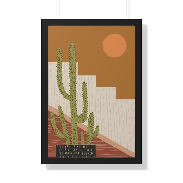 Modern Cactus Art Framed Vertical Poster