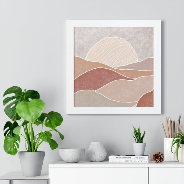 Framed Wall Art Vertical Poster Modern Boho Landscape Print