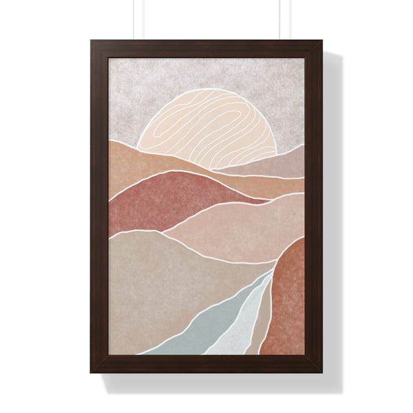 Framed Wall Art Vertical Poster Modern Boho Landscape Print