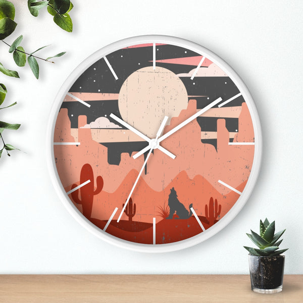 Pastel Howling Wolf Desert Wall Clock - Dakoda Goods & Co.