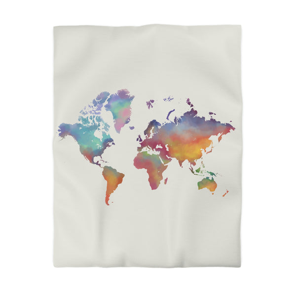 Rainbow Map Microfiber Duvet Cover