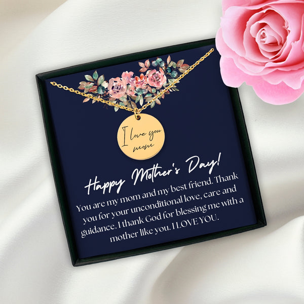 Handwritten Message Necklace for Mom, Mother's Day Gifts Personalized and Customized