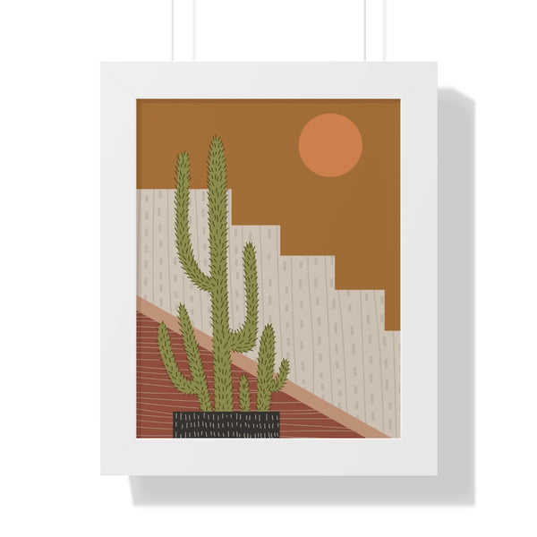 Modern Cactus Art Framed Vertical Poster
