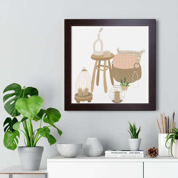 Modern Home Scene Framed Vertical Poster