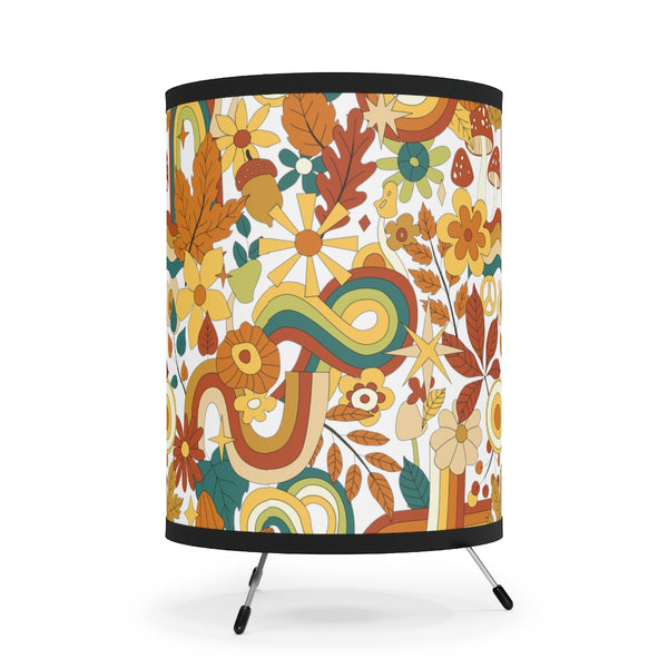 Groovy Retro Tripod Lamp with High-Res Printed Shade, US/CA plug
