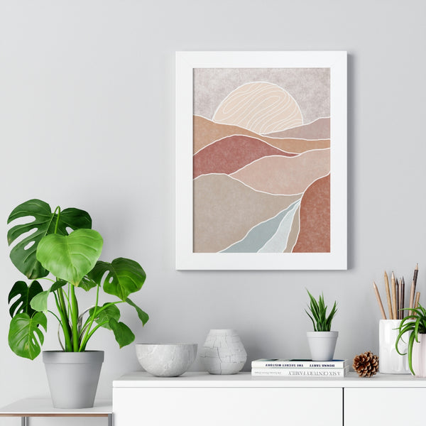 Framed Wall Art Vertical Poster Modern Boho Landscape Print