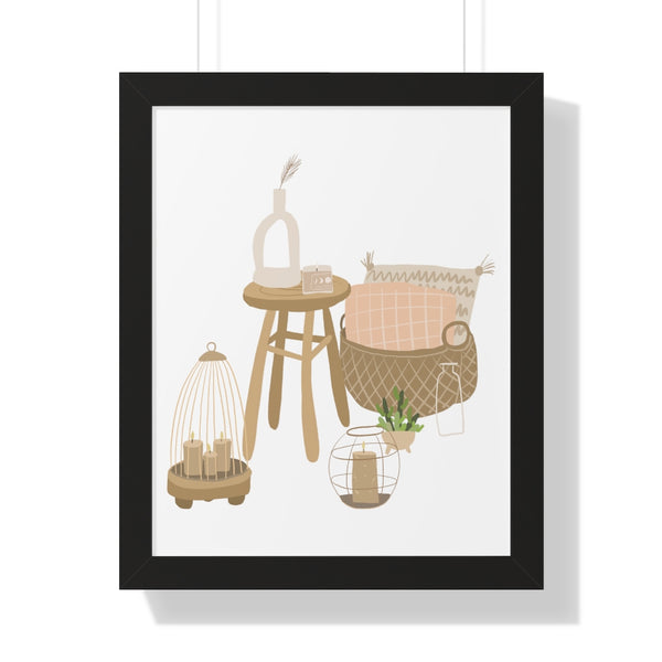 Modern Home Scene Framed Vertical Poster