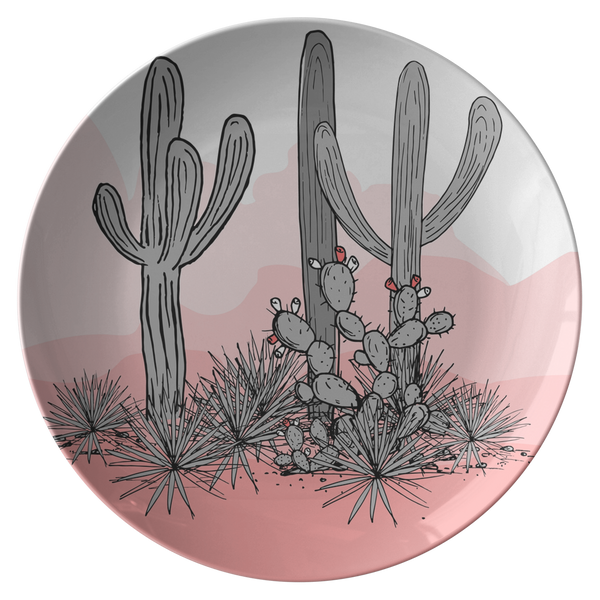 Pink Desert Plastic Dinner Plate