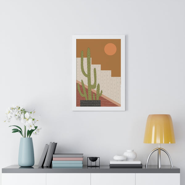 Modern Cactus Art Framed Vertical Poster